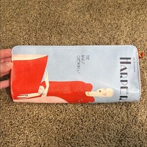 Estee Lauder Blue and Orange Clutch Wristlet